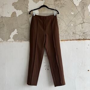 Lulus Tailored Pants Slim Ankle Chocolate Brown Trousers Business Casual Small